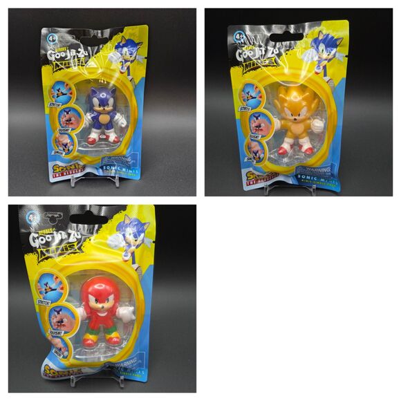 Heroes of Goo jit Zu Minis Sonic the Hedgehog Lot of 3 Super Sonic Knuckles - Picture 1 of 4